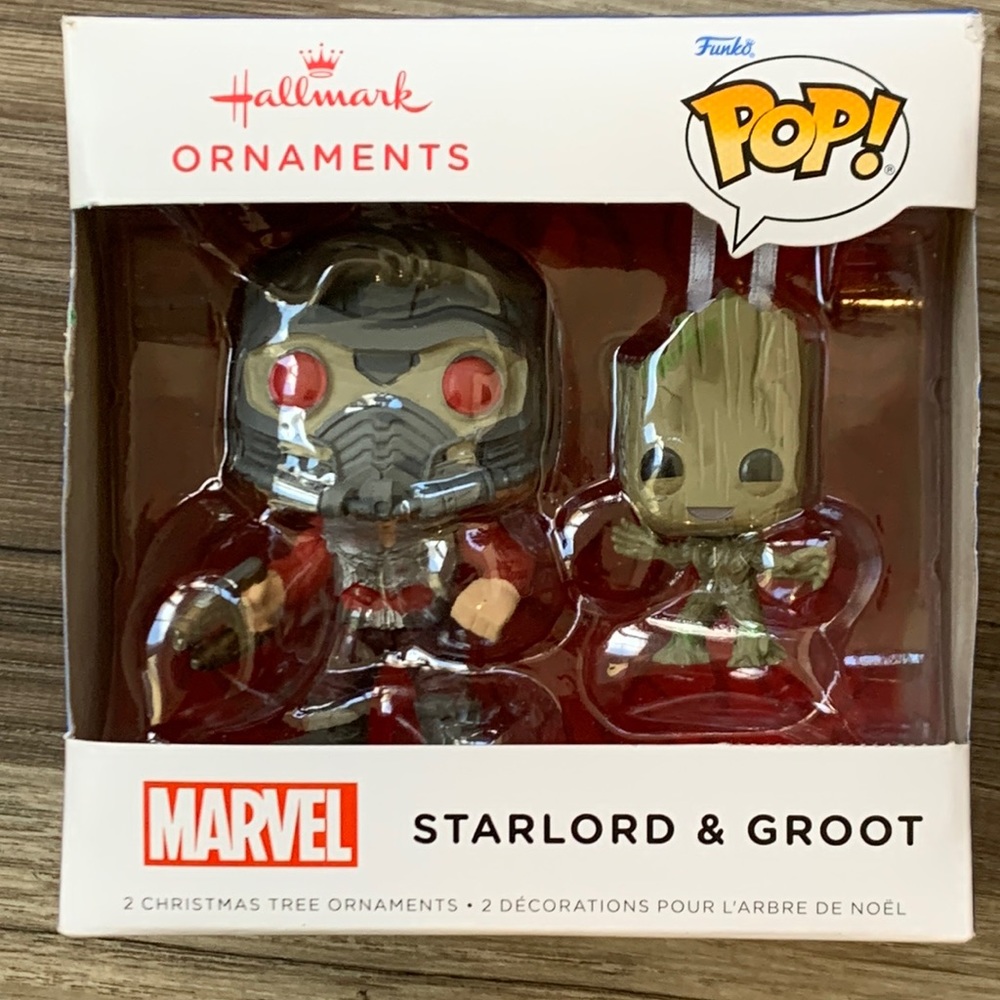 Marvel Starlord Groot Hallmark Ornament Guardians of the Galaxy Funko Pop Figure